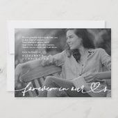 メモリアル・フォーエバーシンプルハートモダン写真 サンキューカード (正面)