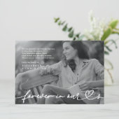 メモリアル・フォーエバーシンプルハートモダン写真 サンキューカード (スタンド正面)