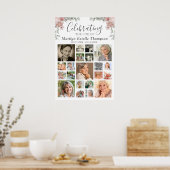 メモリアル フローラル セレブレイティング ライフ 21 フォト コラージュ ポスター (キッチン)