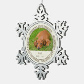 メモリアル-ペットの紛失-カスタム写真/名前 スノーフレークピューターオーナメント (右)