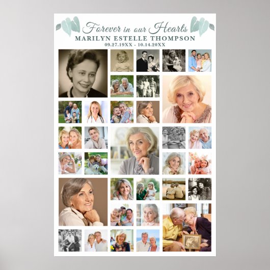 メモリアル・ボタニカル・ハーツ 33 フォト・コラージュ ポスター (正面)