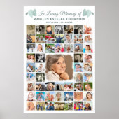 メモリアル・ボタニカル・ハート・リーブス 55 フォト・コラージュ ポスター (正面)