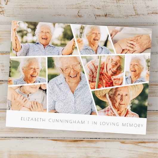 メモリアル モダン シンプル おしゃれ 9 枚の写真 コラージュ ポストカード