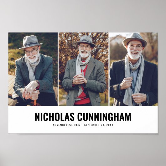 メモリアル モダン フォト 三枚 ポスター (正面)