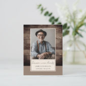 メモリアル ラスティック ウッド フォト 棺 記念品 招待状 (スタンド正面)