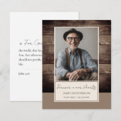 メモリアル ラスティック ウッド フォト 棺 記念品 招待状 (正面/裏面)