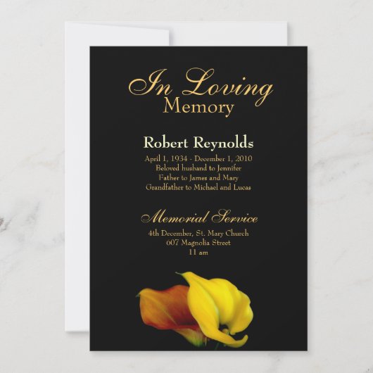 メモリアル/告知 招待状 (正面)