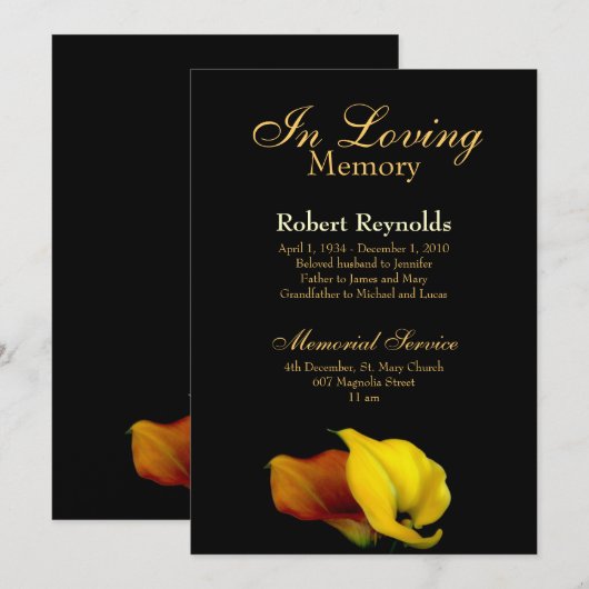 メモリアル/告知 招待状 (正面/裏面)