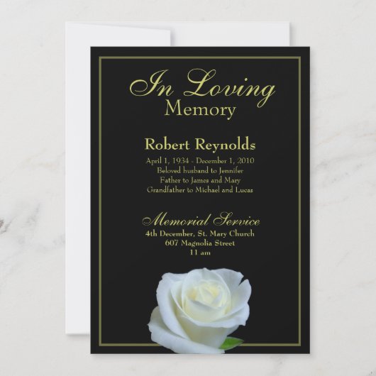 メモリアル/告知 招待状 (正面)