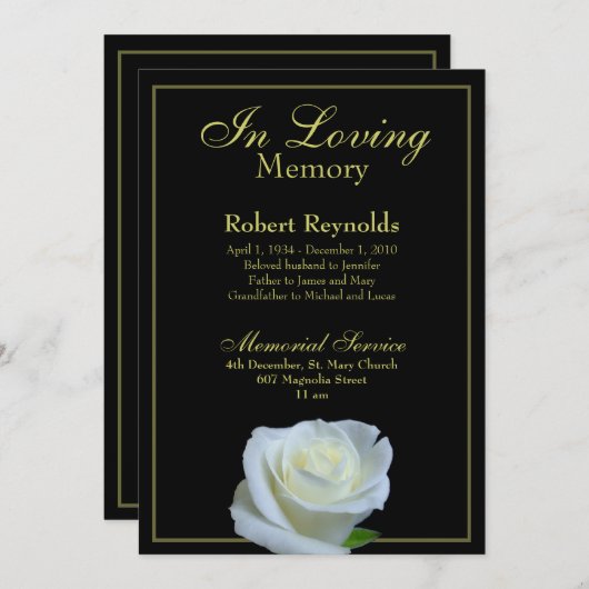 メモリアル/告知 招待状 (正面/裏面)