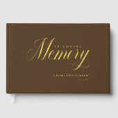 メモリアル「愛する記憶の中で」金ゴールドフォイル、ブラウン ゲストブック (正面)