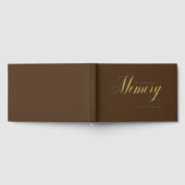 メモリアル「愛する記憶の中で」金ゴールドフォイル、ブラウン ゲストブック (全面)