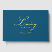 メモリアル「愛する記憶の中で」金ゴールドフォイル、ブルー ゲストブック (正面)