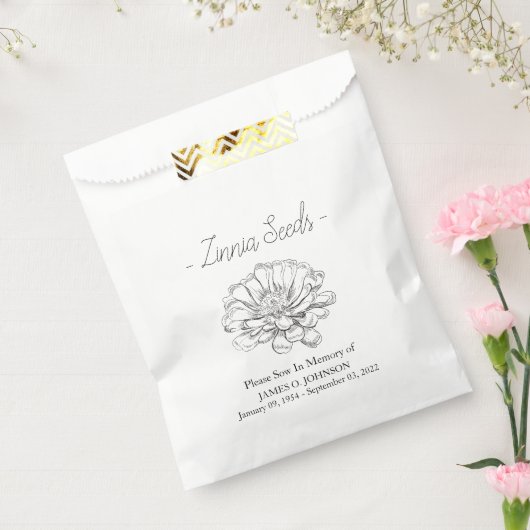 メモリアル《植物》百日草種葬儀 フェイバーバッグ (封をした状態)