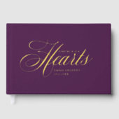 メモリアル「永遠に我々のハート」金ゴールドフォイル、バイオレット ゲストブック (正面)