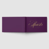 メモリアル「永遠に我々のハート」金ゴールドフォイル、バイオレット ゲストブック (全面)