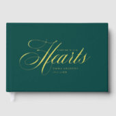 メモリアル「永遠に私たちのハート」金ゴールドフォイル、緑 ゲストブック (正面)