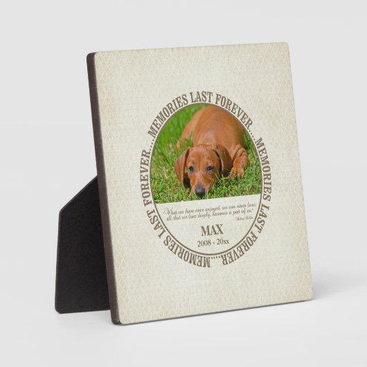 メモリアル – 犬の紛失 – カスタム写真/名前 フォトプラーク (正面)