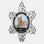 メモリアル-猫の亡くなる-カスタム写真/名前 スノーフレークピューターオーナメント (右)