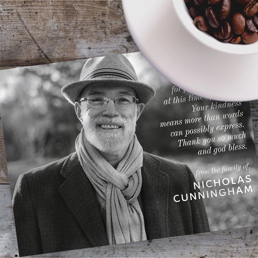 メモリアル 現代のエレガント オーダーメイド フォトとメッセージ ポストカード