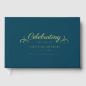 メモリアル「生命のお祝い」フォイル、ブルー ゲストブック (正面)