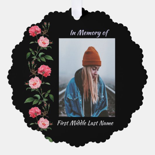メモリアル 記念品 ローズ ガーデン フラワー オーナメントカード (正面)