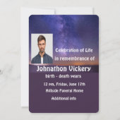 メモリアル 記念品 美しい星空 招待状 (裏面)