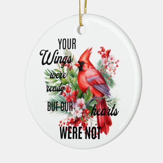 メモリアル(鳥)ショウジョウコウカンチョウクリスマスオーナメント セラミックオーナメント (左)