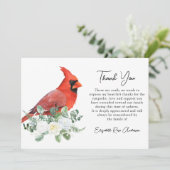メモリアル(鳥)ショウジョウコウカンチョウフローラモダン悔やみや弔慰葬儀 サンキューカード (スタンド正面)