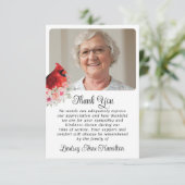 メモリアル（鳥）ショウジョウコウカンチョウフローラ写真ありがとう サンキューカード (スタンド正面)