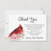 メモリアル（鳥）ショウジョウコウカンチョウ水の色フローラありがとう サンキューカード (正面)