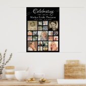 メモリアル　２１歳　フォト　ブラック　を称える式 ポスター (キッチン)