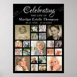 メモリアル　２１歳　フォト　ブラック　追悼 ポスター