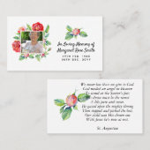 メモリアルPHOTO忌引きカードバラ損失メモリ 名刺 (正面/裏面)