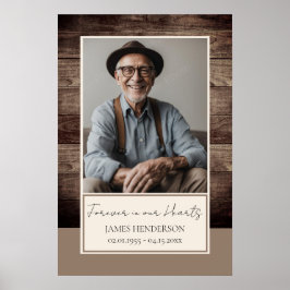 メモリアルRusitc木製フォト葬儀へようこそ ポスター