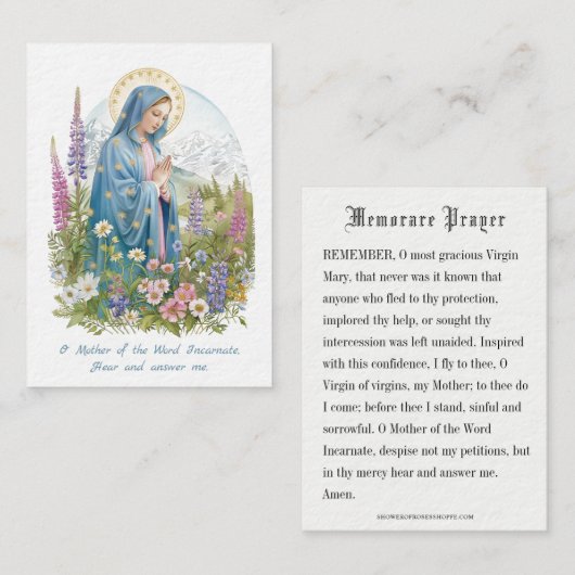 メモリアレ祈りの言葉マメリースノウ エンクロージャーカード (正面/裏面)