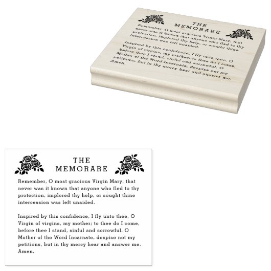 メモリア祈りの言葉ヴァージンメアリーカトリックバラ ラバースタンプ (押印)