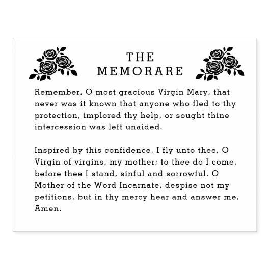 メモリア祈りの言葉ヴァージンメアリーカトリックバラ ラバースタンプ (インプリント)