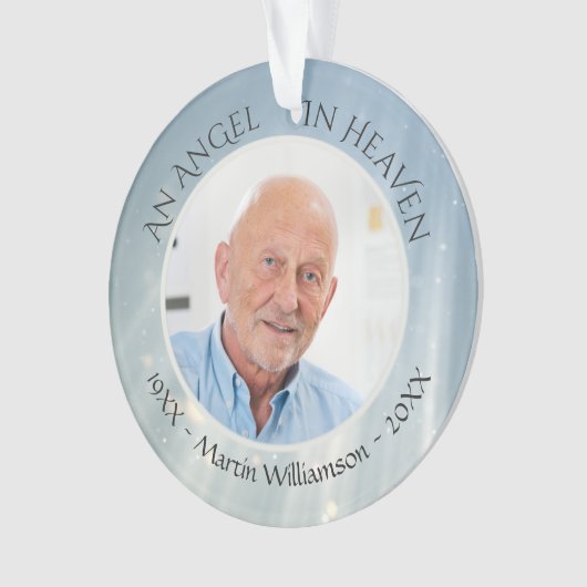 メモリエレガントアルエンジェル天国写真記念 オーナメント (正面)