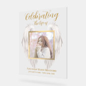 メモリエレガントアルサービスウィングス写真 アクリルサイン (傾斜)