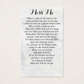 メモリエレガントアル4写真葬式祈りの言葉カード (裏面)