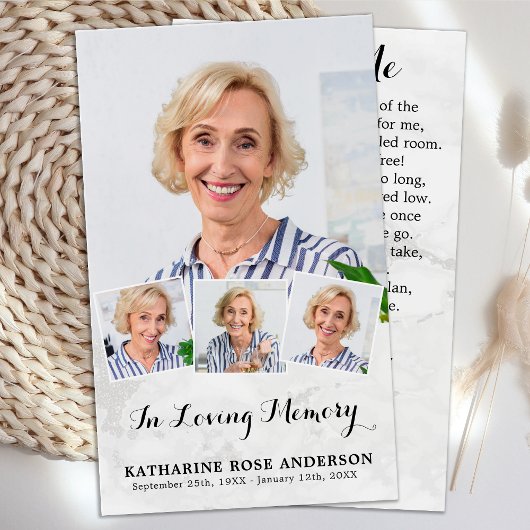 メモリエレガントアル4写真葬式祈りの言葉カード