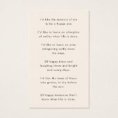 メモリエレガントアル |お葬式のお願い詩 (裏面)