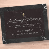 メモリエレガントー白黒シンプル十字架フェイク サンキューカード