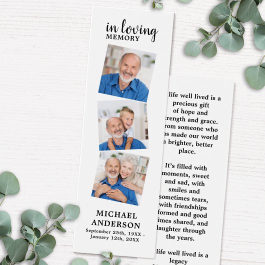 メモリエレガントー3写真葬式祈りの言葉ブックマーク