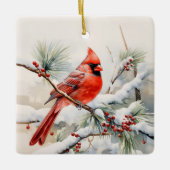 メモリカスタムアル（鳥）ショウジョウコウカンチョウ セラミックオーナメント (正面)