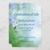 メモリカスタムー忘れト写真-me-not-flowers 招待状 (正面/裏面)