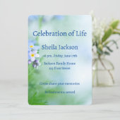 メモリカスタムー忘れト写真-me-not-flowers 招待状 (スタンド正面)