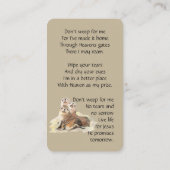 メモリカードウォーターカラーシール動物 名刺 (裏面)