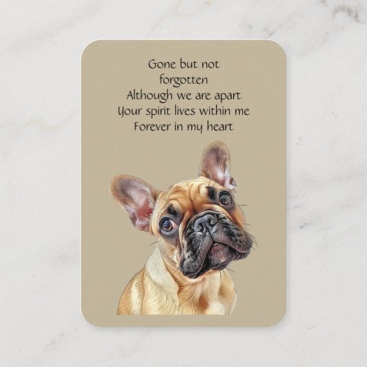 メモリカードウォーターフランスのカラーブルドッグ 名刺 (裏面)